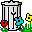 Happy trash icon